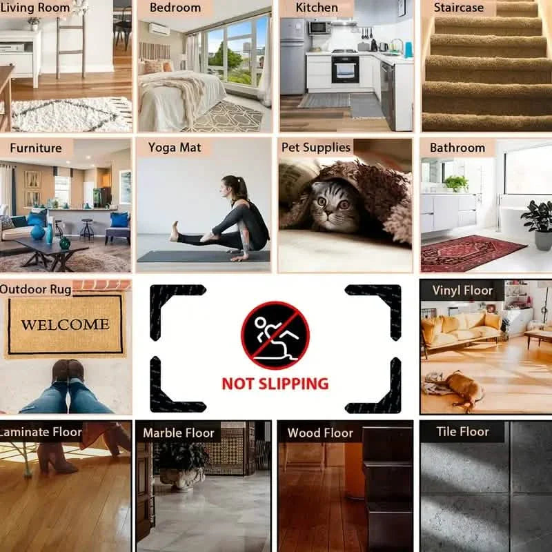 4-Pack: Reusable Non-Slip Carpet Rug Stickers by DailySale