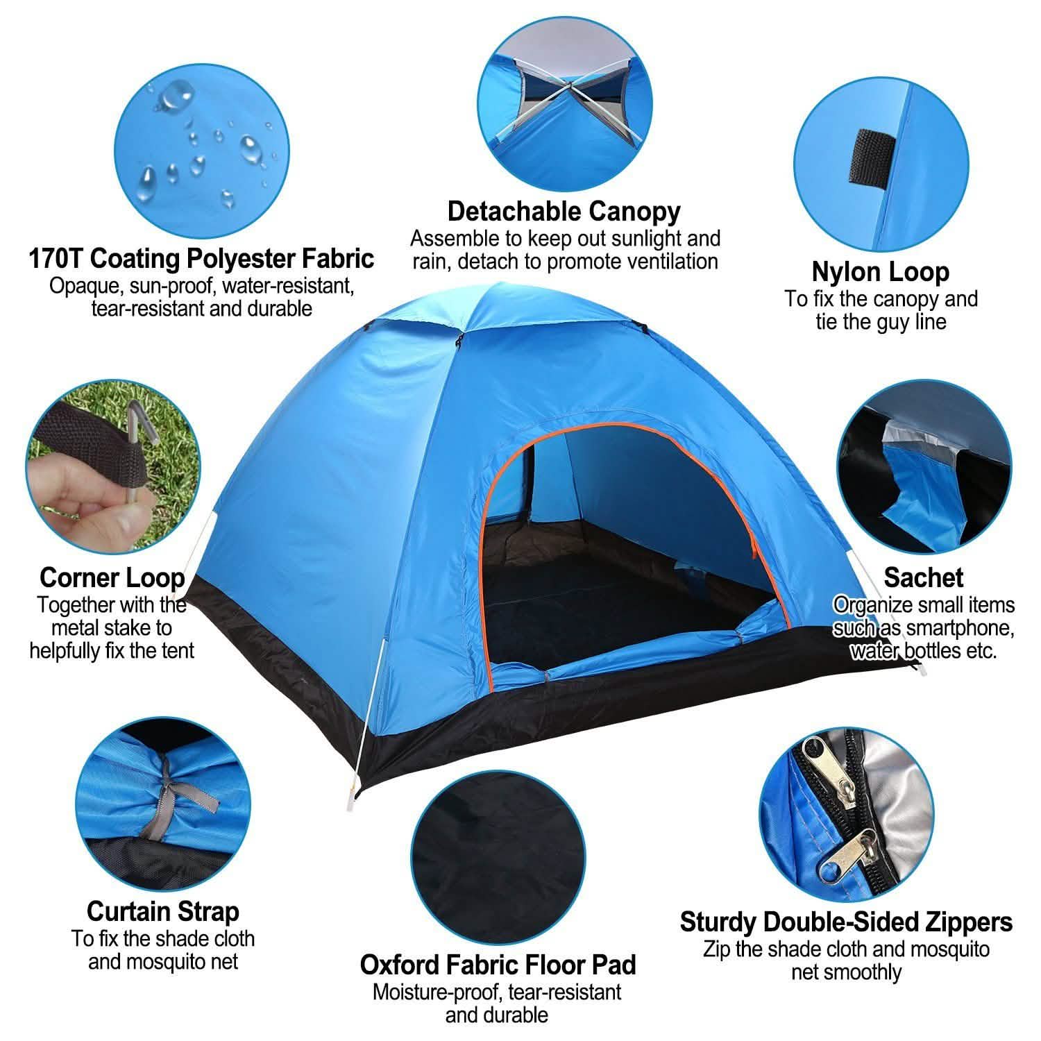 4 Persons Camping Waterproof Tent by DailySale