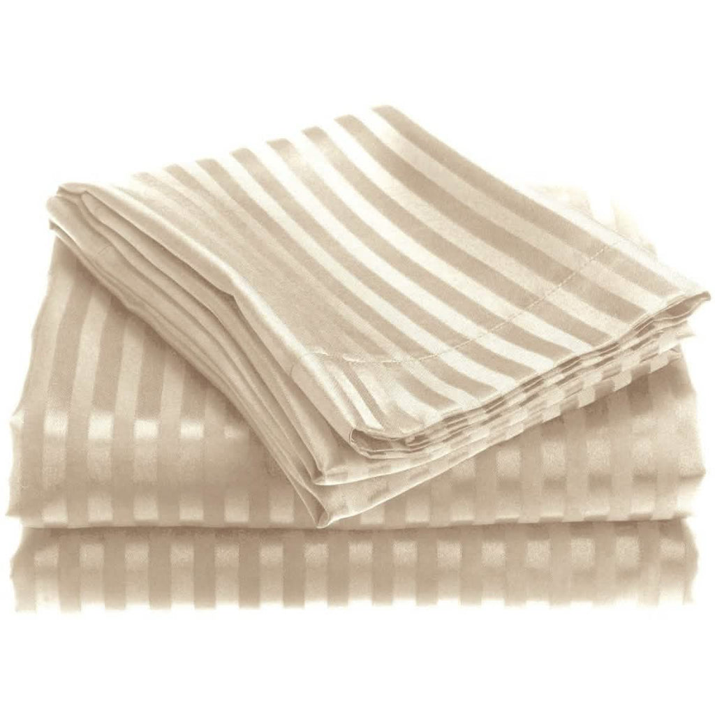 4-Piece: 1800 Series Brushed Microfiber Dobby Striped Sheet Set by DailySale