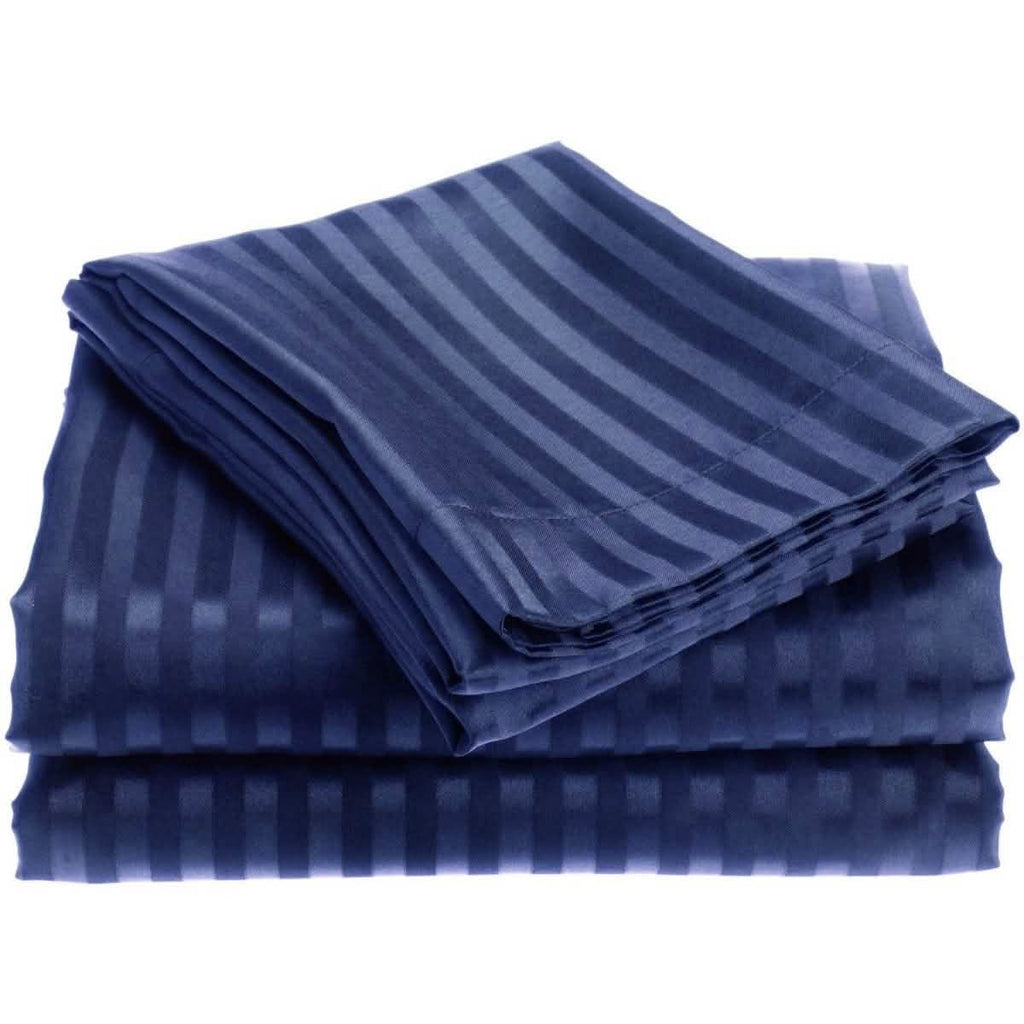4-Piece: 1800 Series Brushed Microfiber Dobby Striped Sheet Set by DailySale