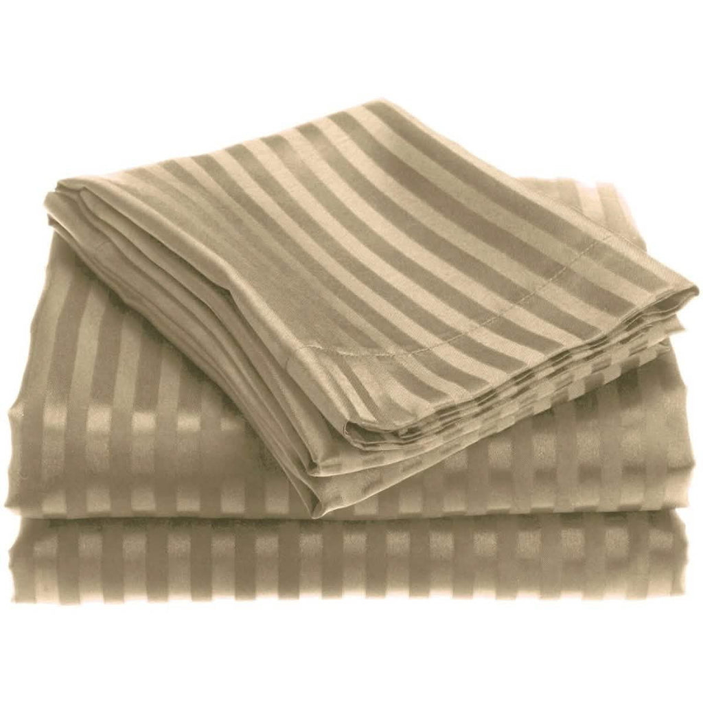 4-Piece: 1800 Series Brushed Microfiber Dobby Striped Sheet Set by DailySale