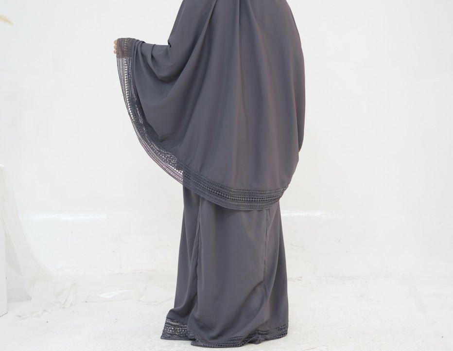 4-Piece Nida Prayer Set with Lace Trim(MK031) by Mariam's Collection