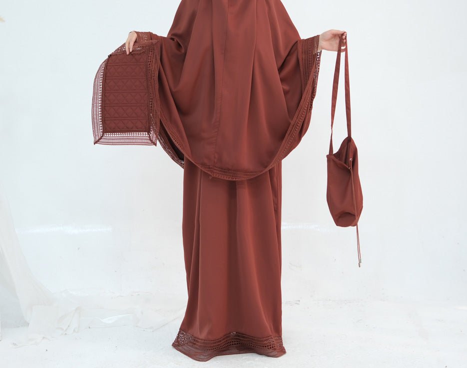 4-Piece Nida Prayer Set with Lace Trim(MK031) by Mariam's Collection