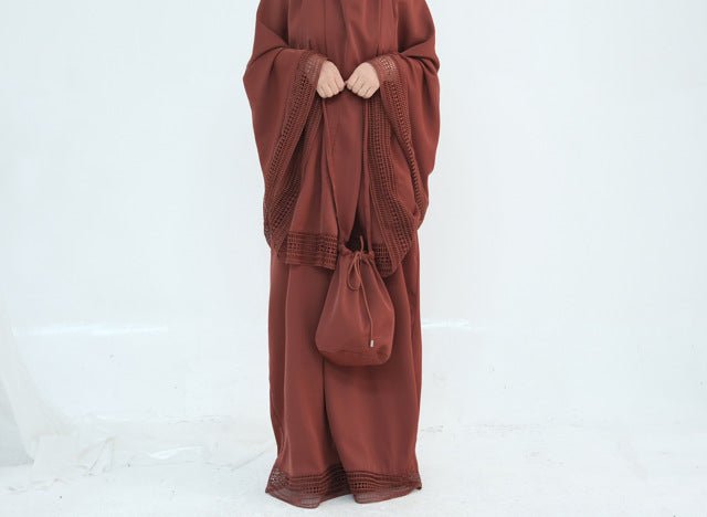 4-Piece Nida Prayer Set with Lace Trim(MK031) by Mariam's Collection