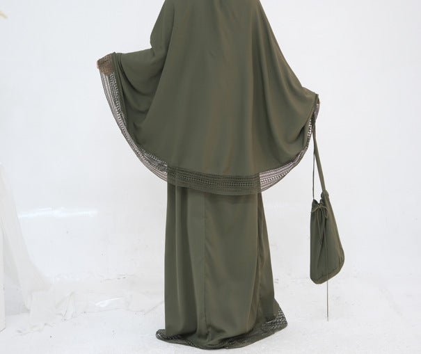 4-Piece Nida Prayer Set with Lace Trim(MK031) by Mariam's Collection