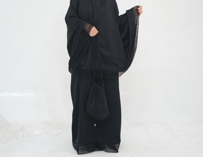 4-Piece Nida Prayer Set with Lace Trim(MK031) by Mariam's Collection