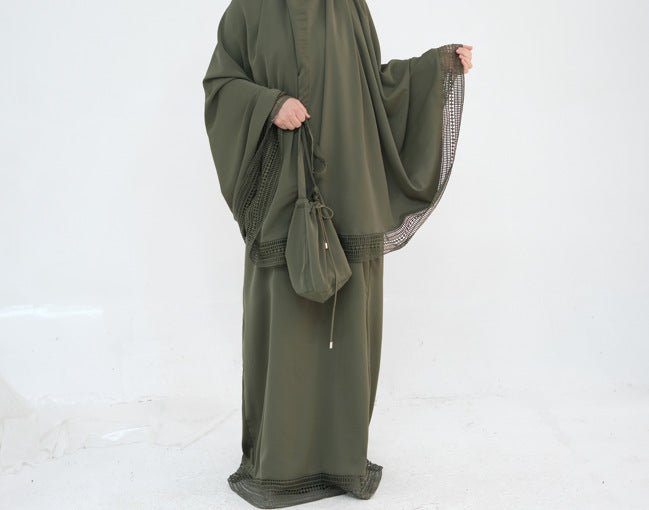 4-Piece Nida Prayer Set with Lace Trim(MK031) by Mariam's Collection