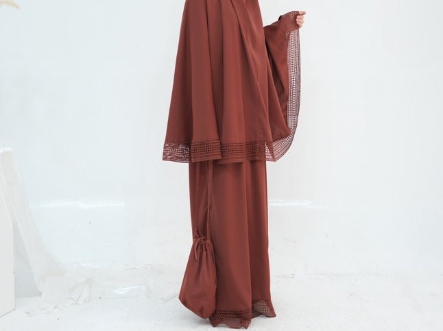 4-Piece Nida Prayer Set with Lace Trim(MK031) by Mariam's Collection