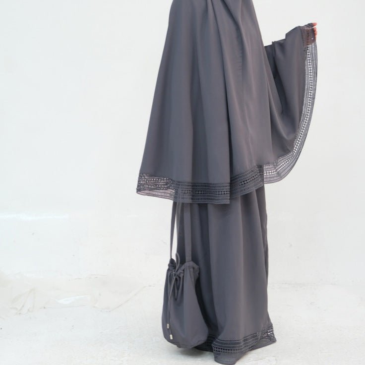 4-Piece Nida Prayer Set with Lace Trim(MK031) by Mariam's Collection