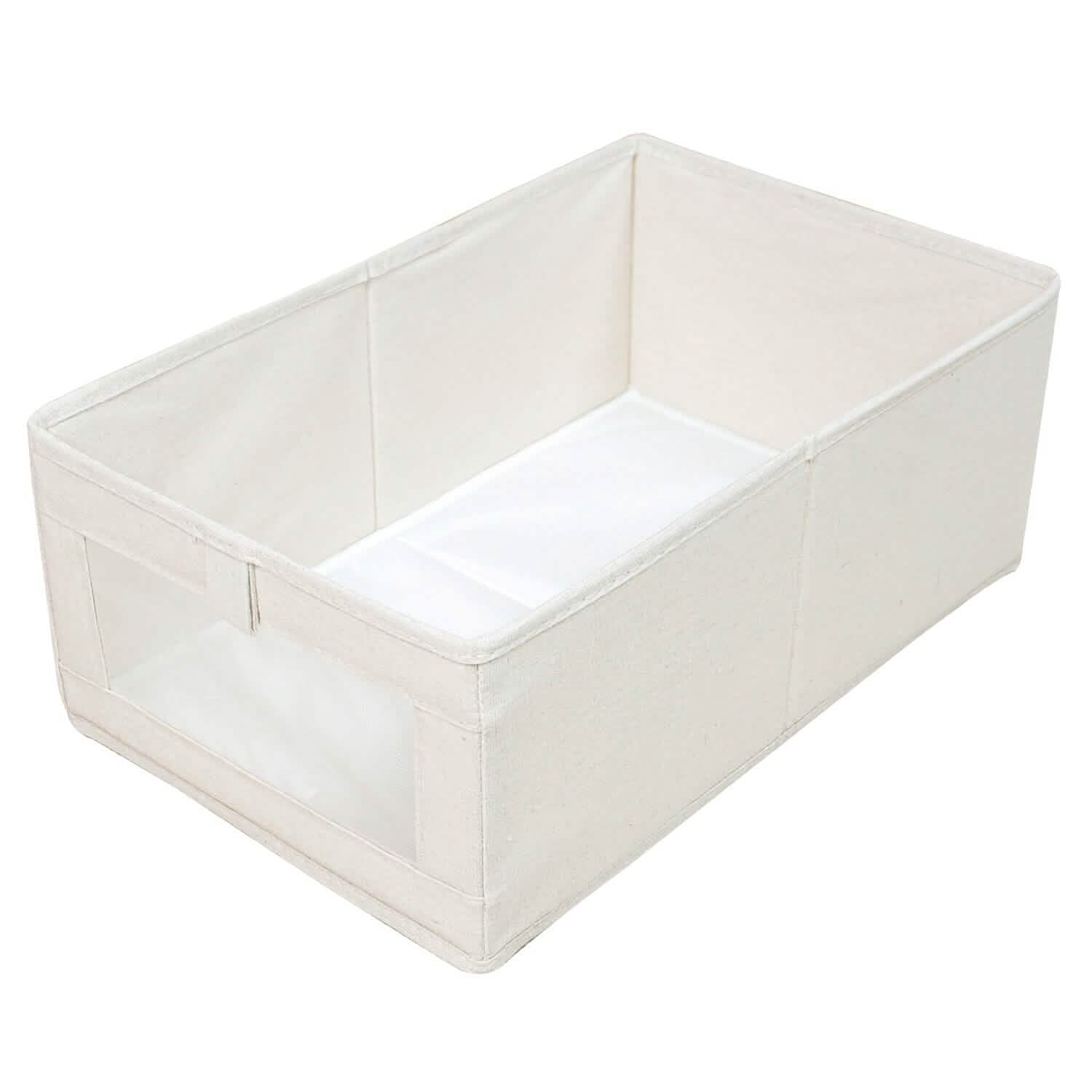 4-Pieces: Foldable Linen Clothing Storage Bin with Visible Clear Window by DailySale