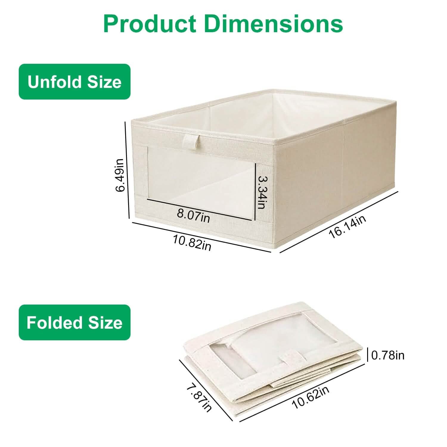 4-Pieces: Foldable Linen Clothing Storage Bin with Visible Clear Window by DailySale