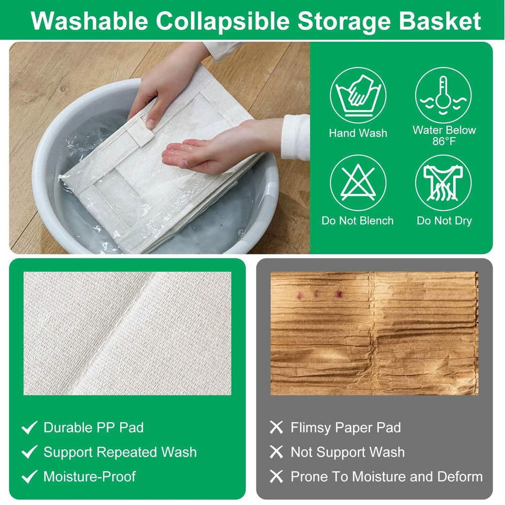 4-Pieces: Foldable Linen Clothing Storage Bin with Visible Clear Window by DailySale