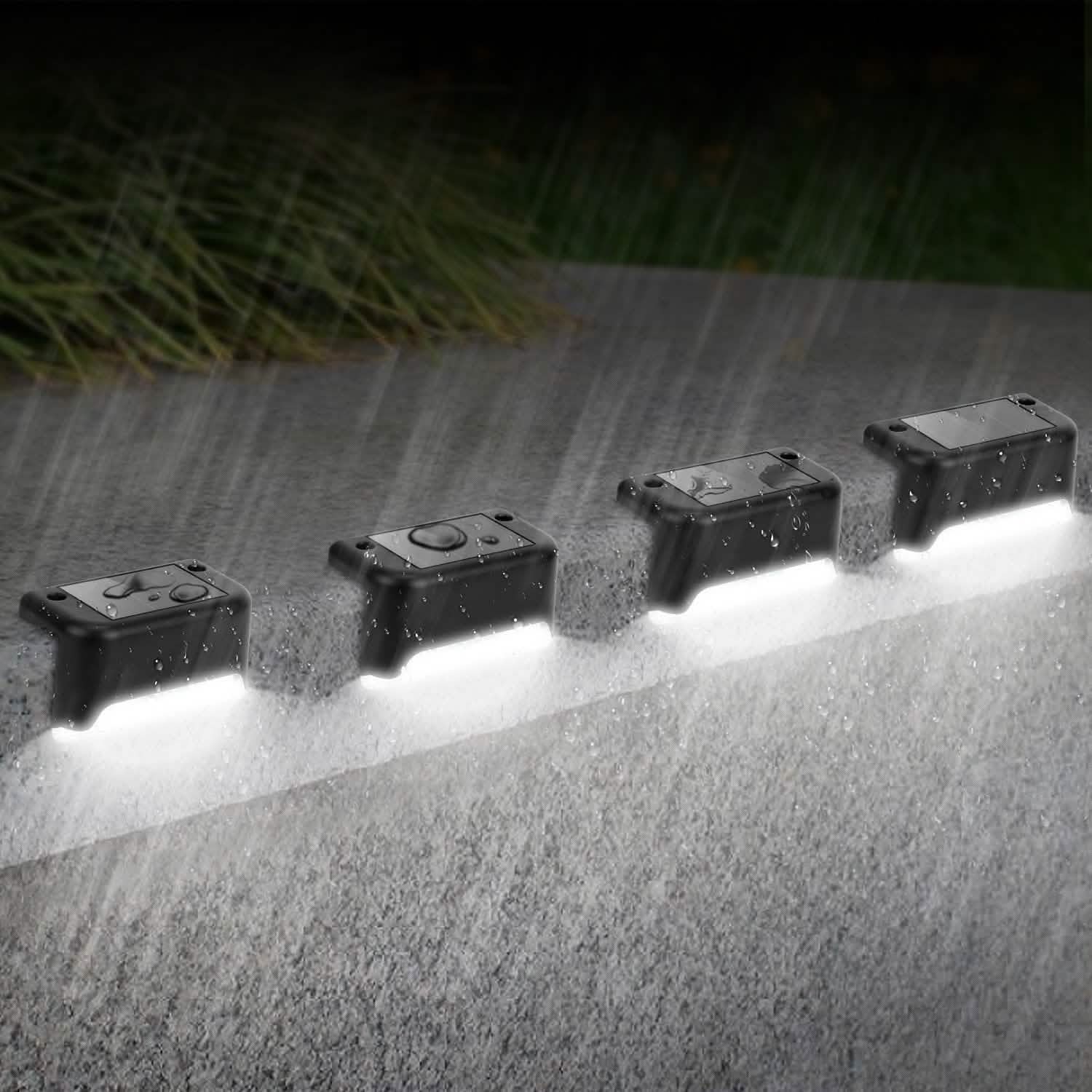 4-Pieces: Solar Powered LED Step Lights by DailySale