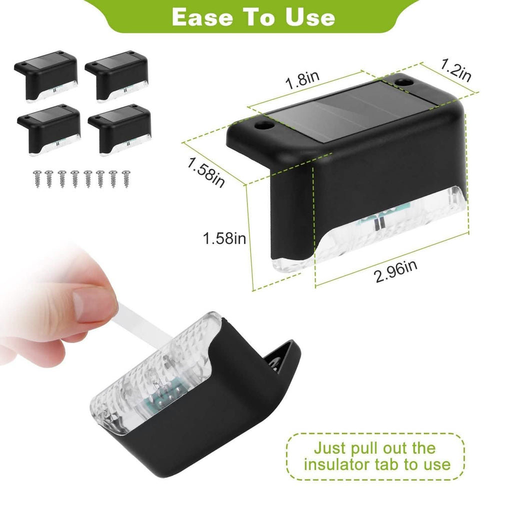 4-Pieces: Solar Powered LED Step Lights by DailySale
