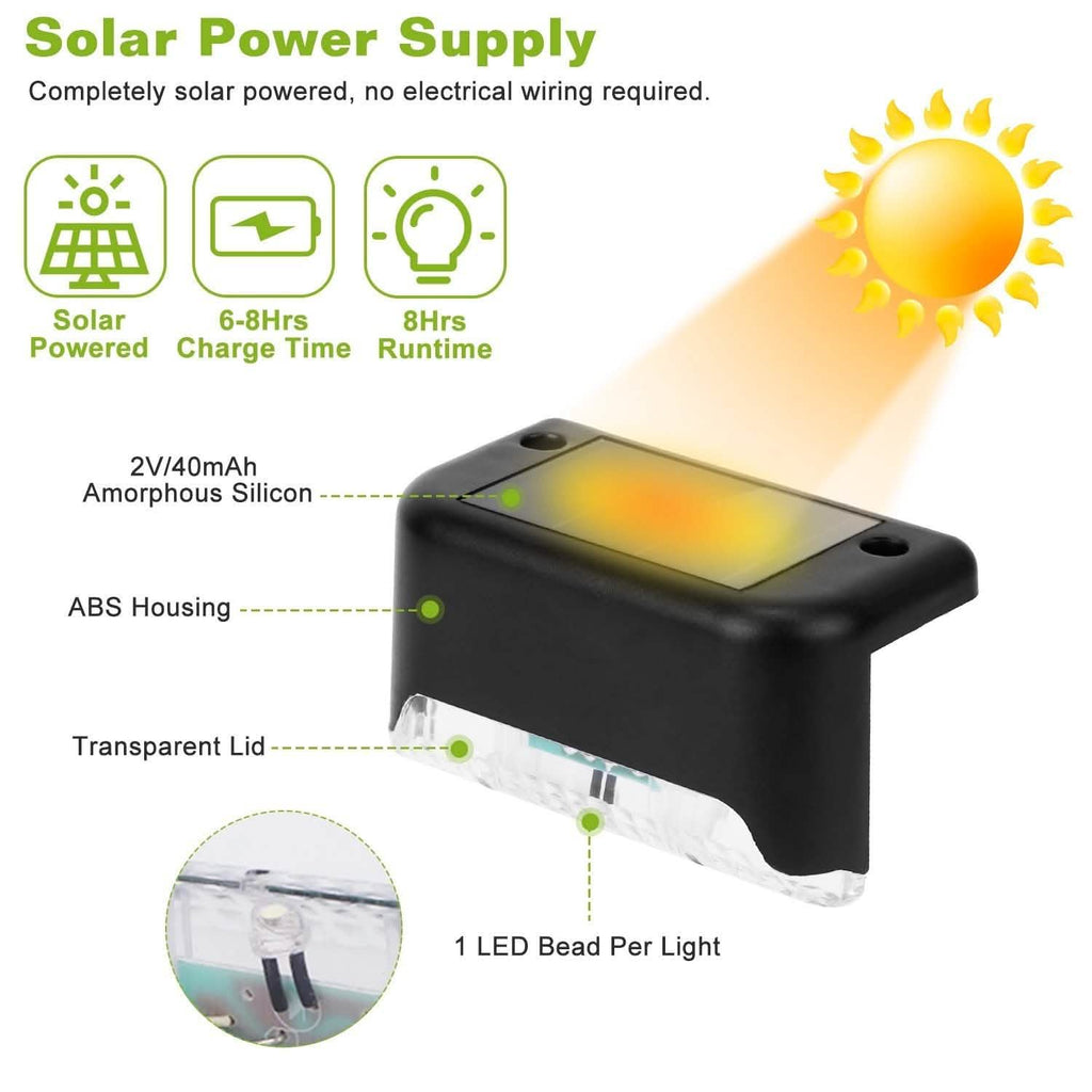 4-Pieces: Solar Powered LED Step Lights by DailySale