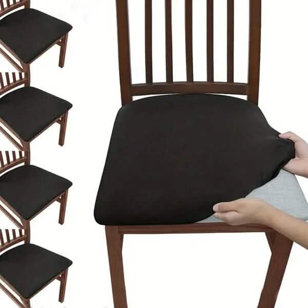 4-Pieces: Solid Color Brushed High Elastic Chair Cover by DailySale