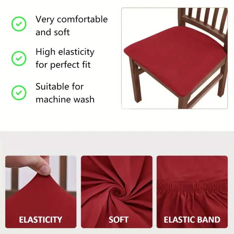 4-Pieces: Solid Color Brushed High Elastic Chair Cover by DailySale