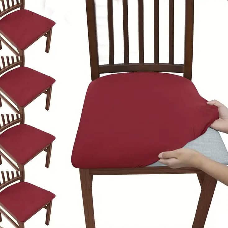 4-Pieces: Solid Color Brushed High Elastic Chair Cover by DailySale