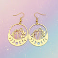 Golden Moon Phases & Crystals Earrings by Classic Variable