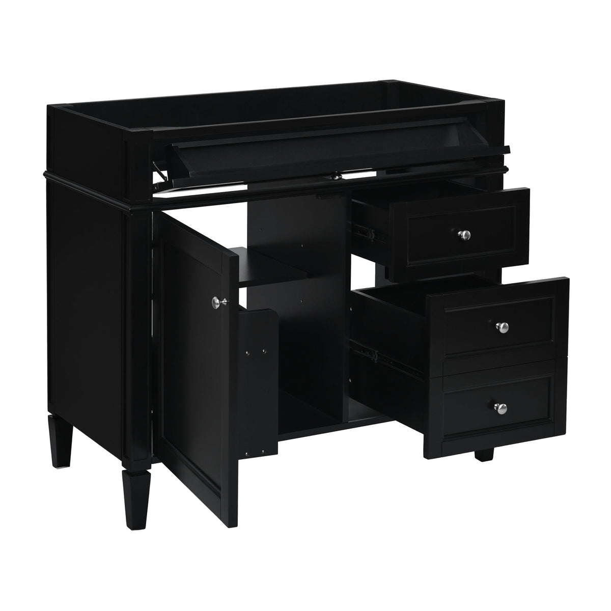 Bathroom Vanity With 2 Drawers And Tip-Out Drawer, Storage Cabinet by Unique Piece Furniture