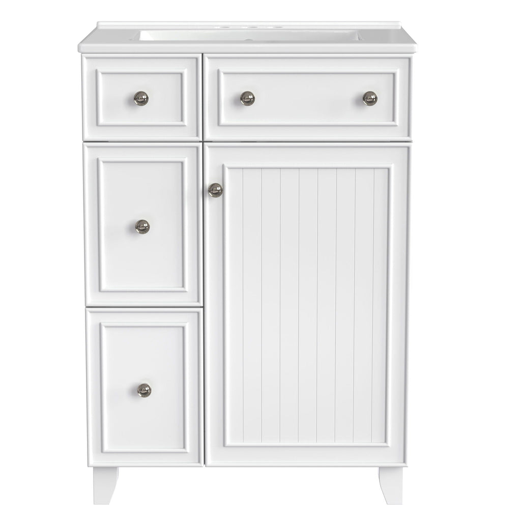 Transitional Style Bathroom Vanity Cabinet With Ceramic Sink by Unique Piece Furniture