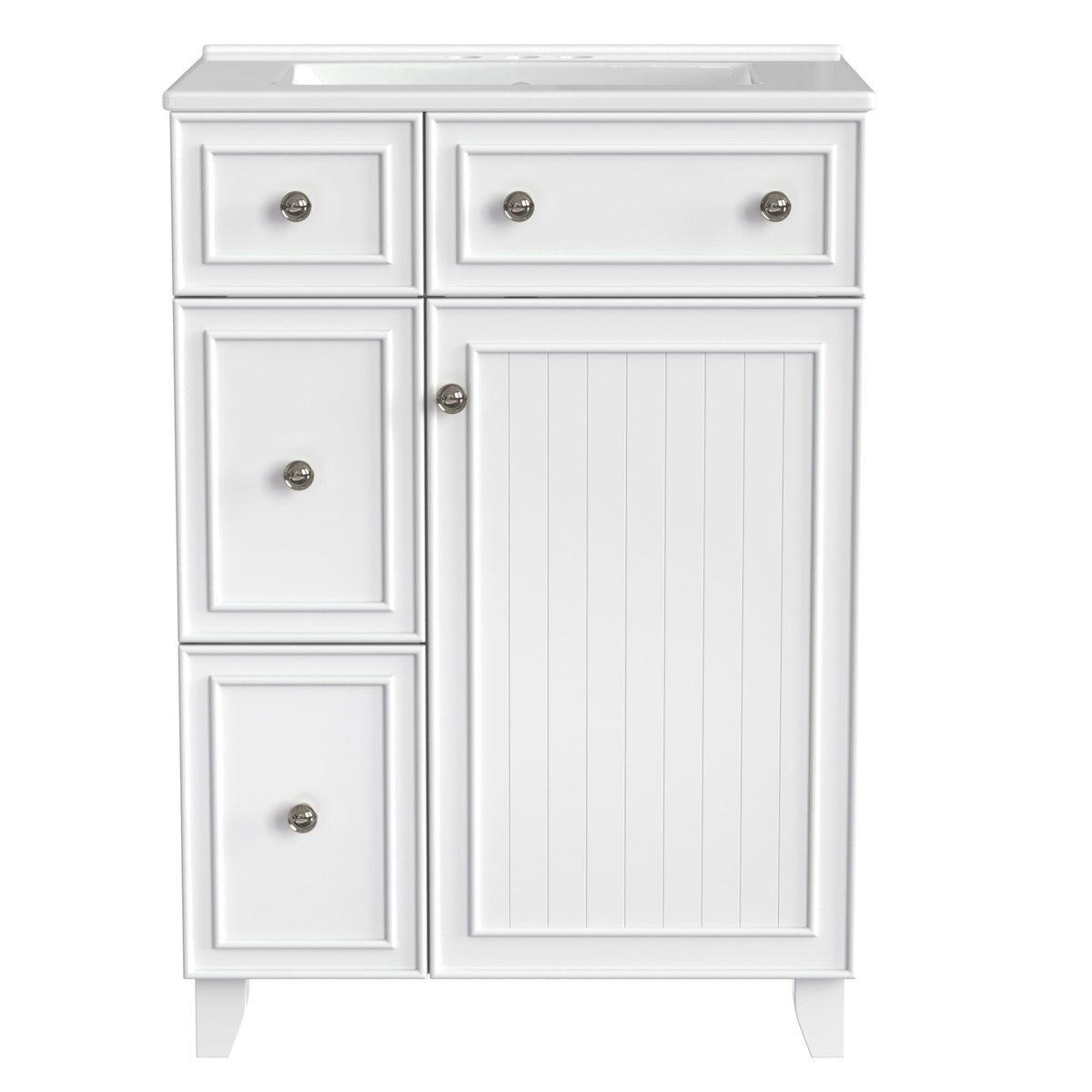 Transitional Style Bathroom Vanity Cabinet With Ceramic Sink by Unique Piece Furniture