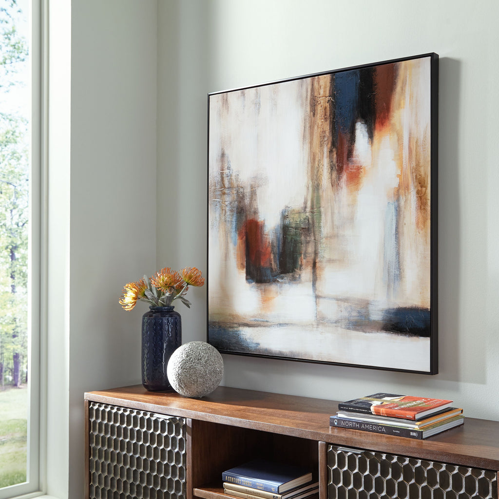 Pigeonford - Wall Art - White / Teal / Gold by Unique Piece Furniture