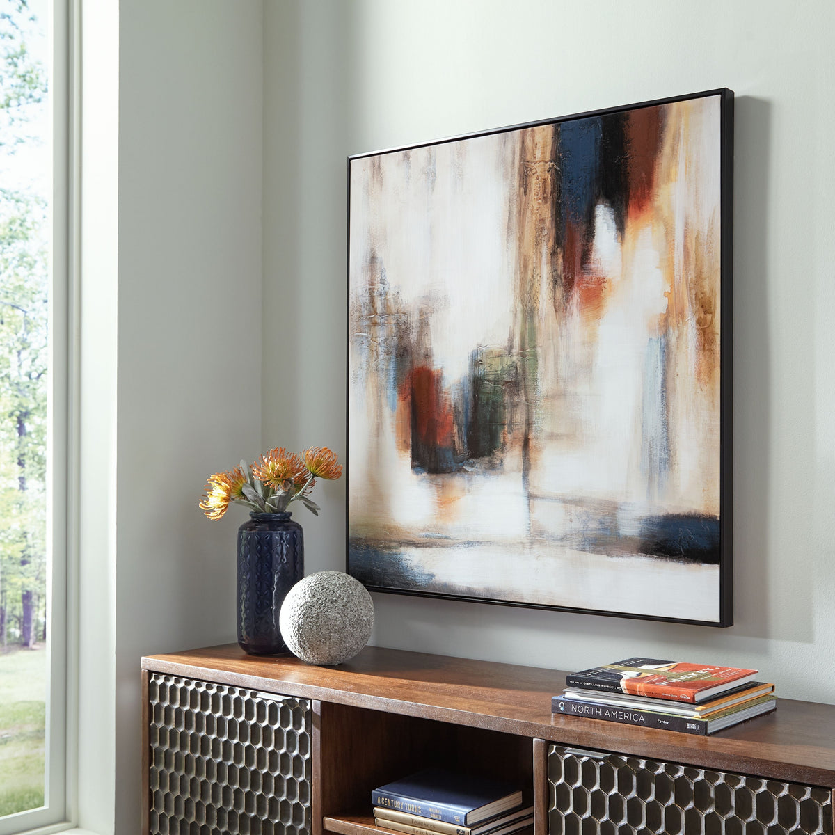 Pigeonford - Wall Art - White / Teal / Gold by Unique Piece Furniture