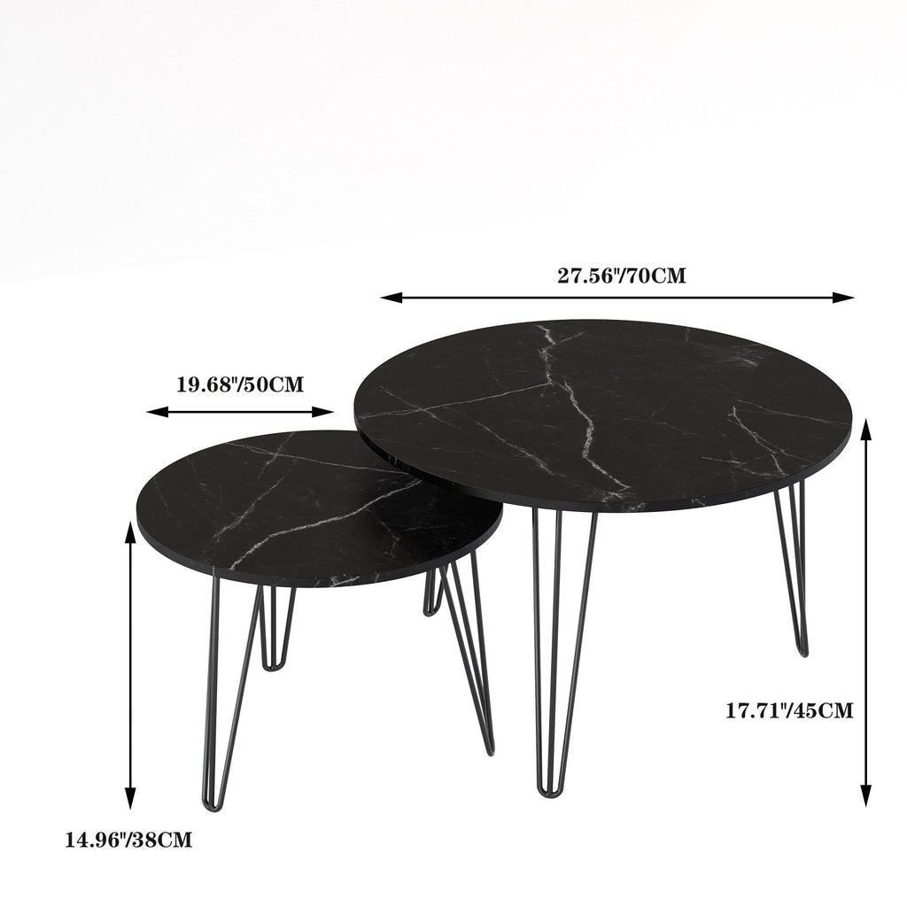 Round Nesting Coffee Table For Living Room (Set of 2) by Unique Piece Furniture