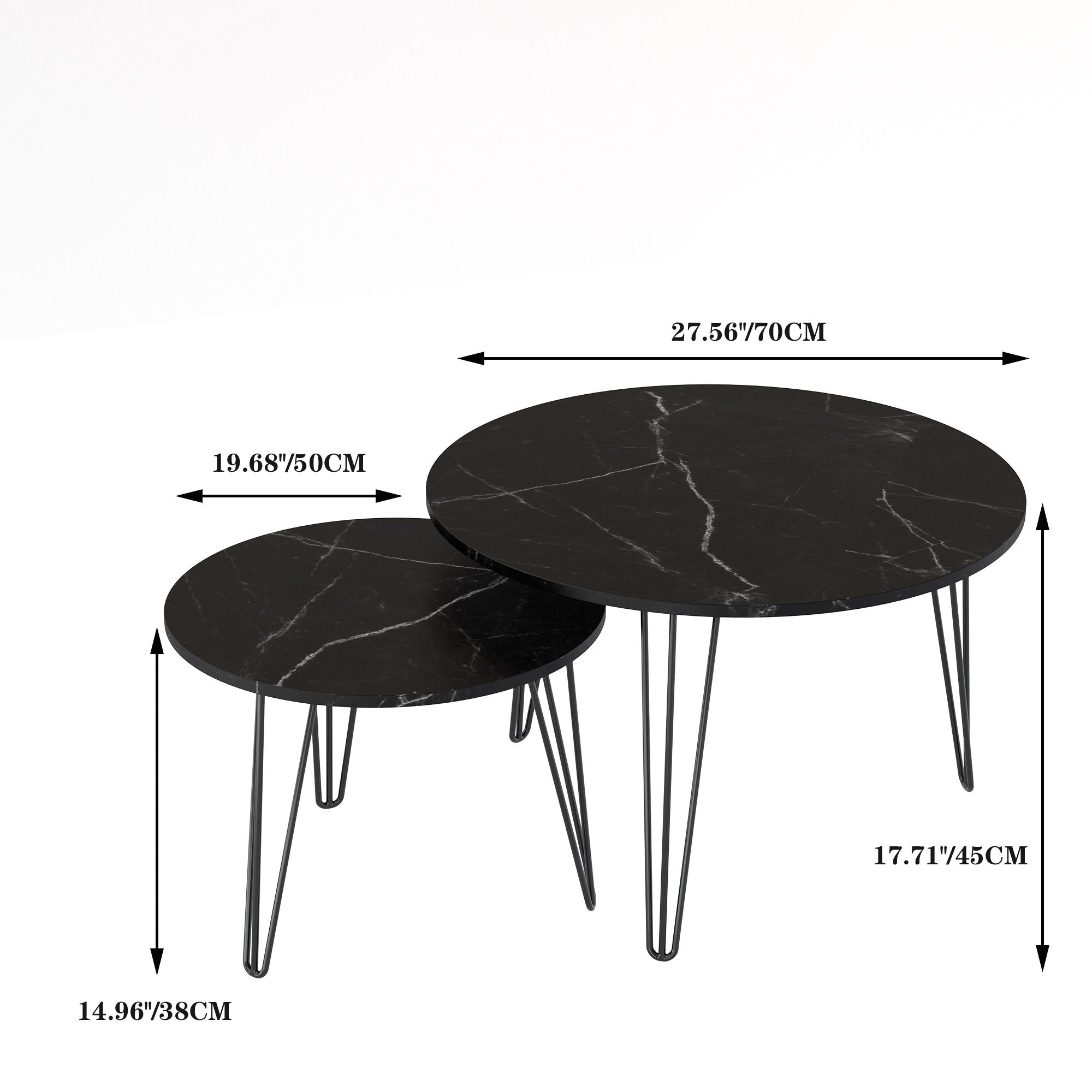 Round Nesting Coffee Table For Living Room (Set of 2) by Unique Piece Furniture