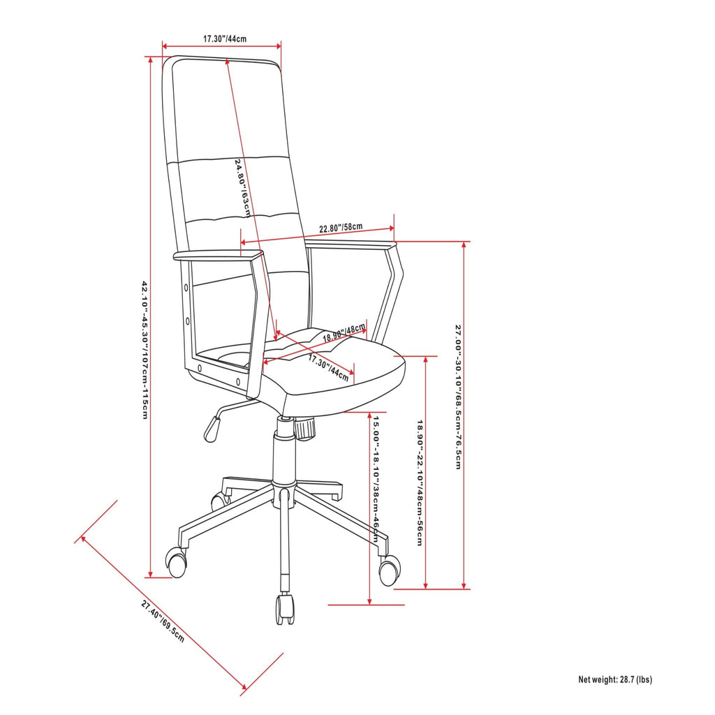 Foley - Swivel Office Chair - Distressed Blue by Unique Piece Furniture