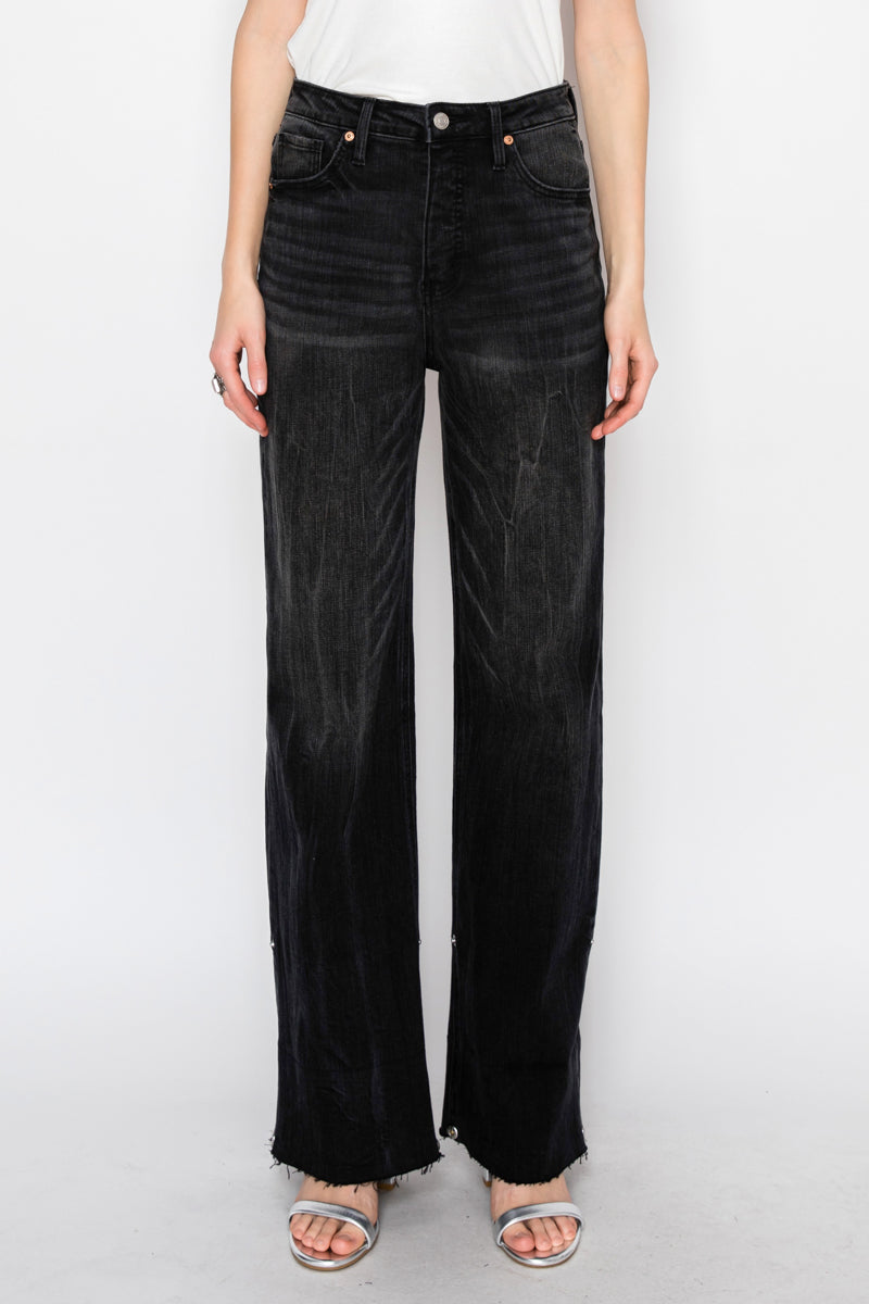 Elodie Tummy Control Inseam Transform High Rise A-line Wide Jeans by Artemis Vintage
