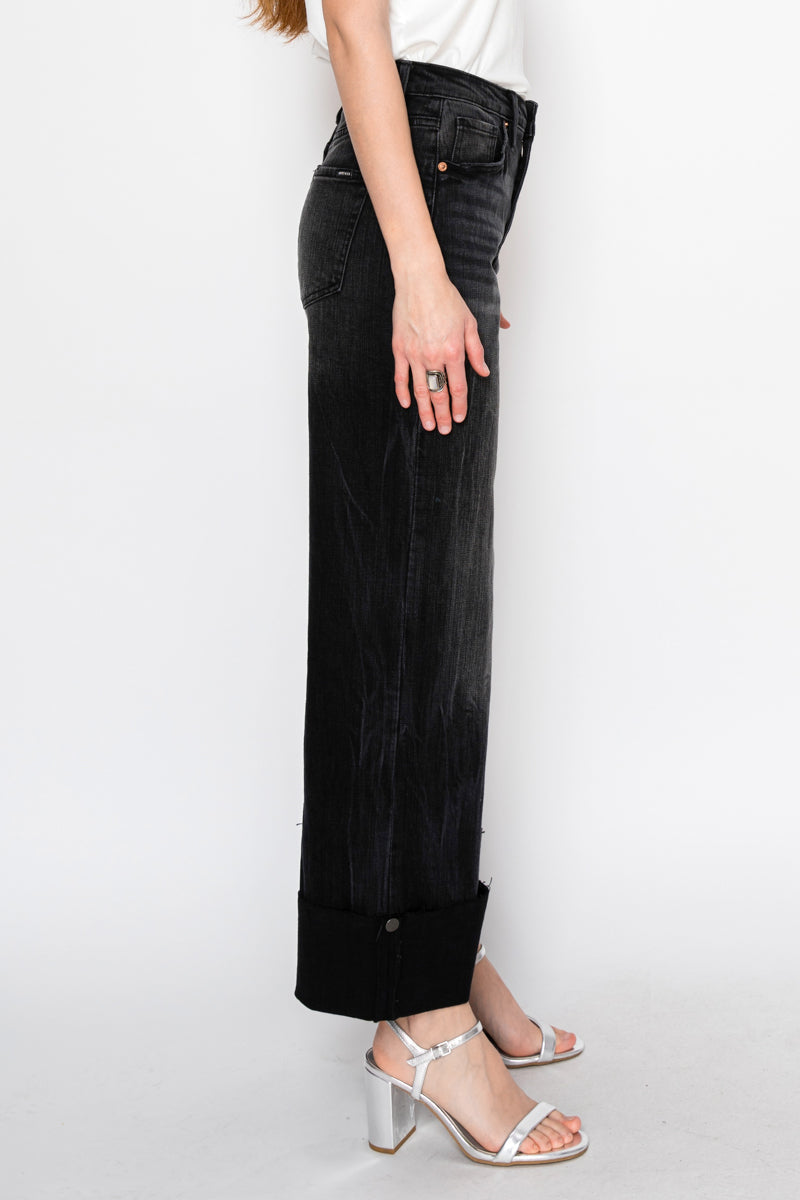 Elodie Tummy Control Inseam Transform High Rise A-line Wide Jeans by Artemis Vintage