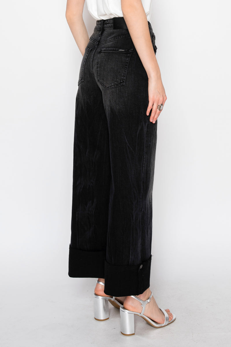 Elodie Tummy Control Inseam Transform High Rise A-line Wide Jeans by Artemis Vintage