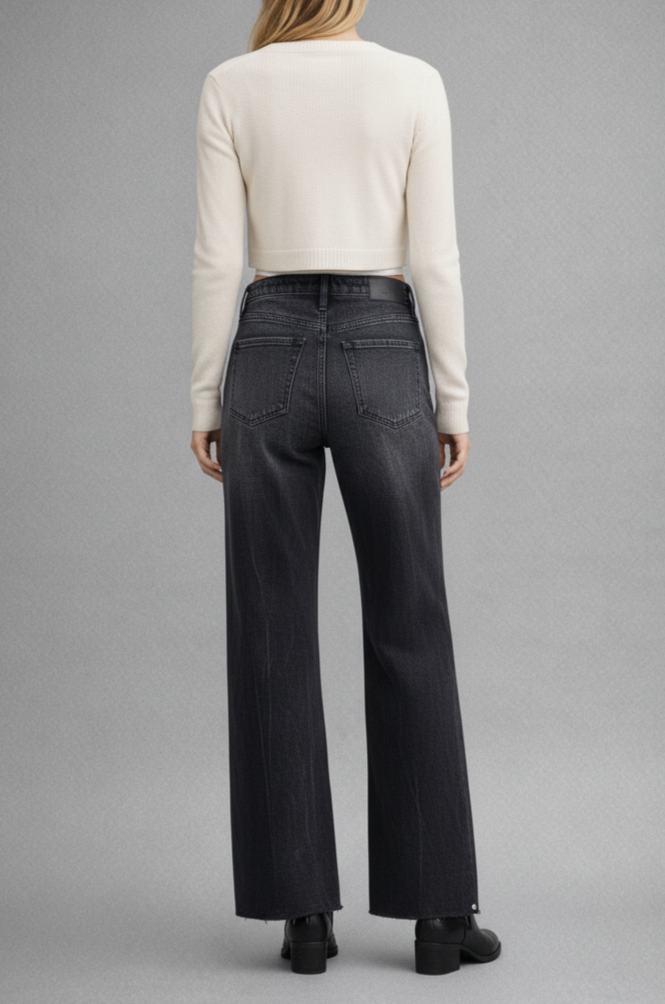 Elodie Tummy Control Inseam Transform High Rise A-line Wide Jeans by Artemis Vintage