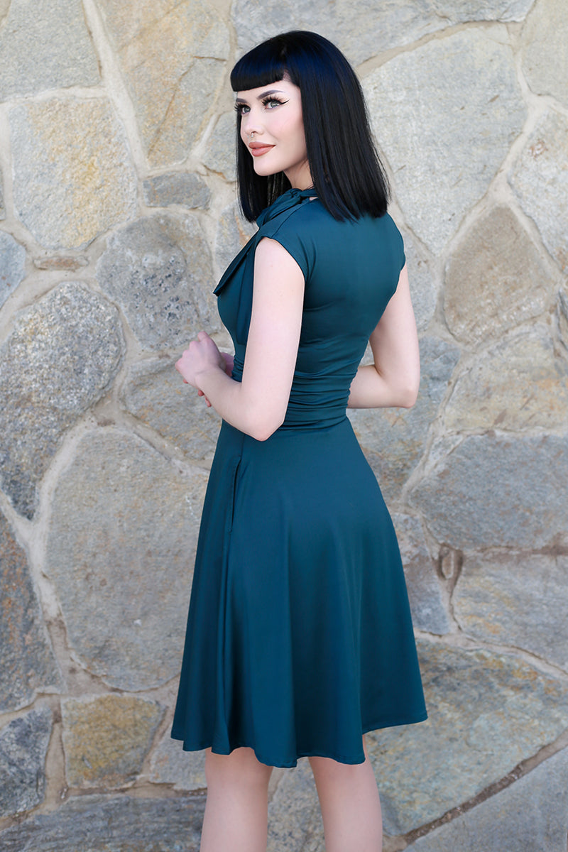 Bombshell Dress in Spruce Green - XL only by Retrolicious