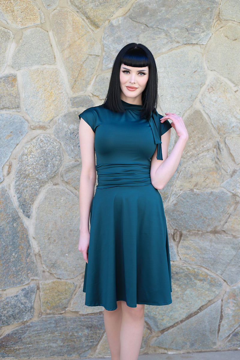 Bombshell Dress in Spruce Green - XL only by Retrolicious