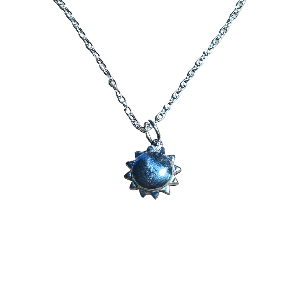 Bertoni Sterling Silver Sun Pendant Necklace – Transformation & Higher Consciousness Jewelry by Sacred Crystals