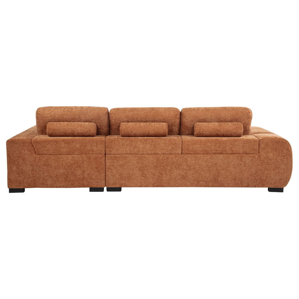 Octavia Upholstered Sectional Chaise Sofa Orange by Unique Piece Furniture