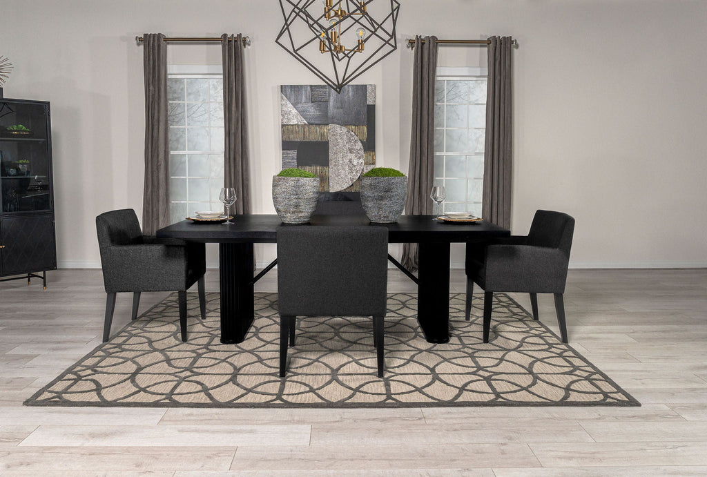 Catherine 5-piece Rectangular Dining Table Set Black by Unique Piece Furniture
