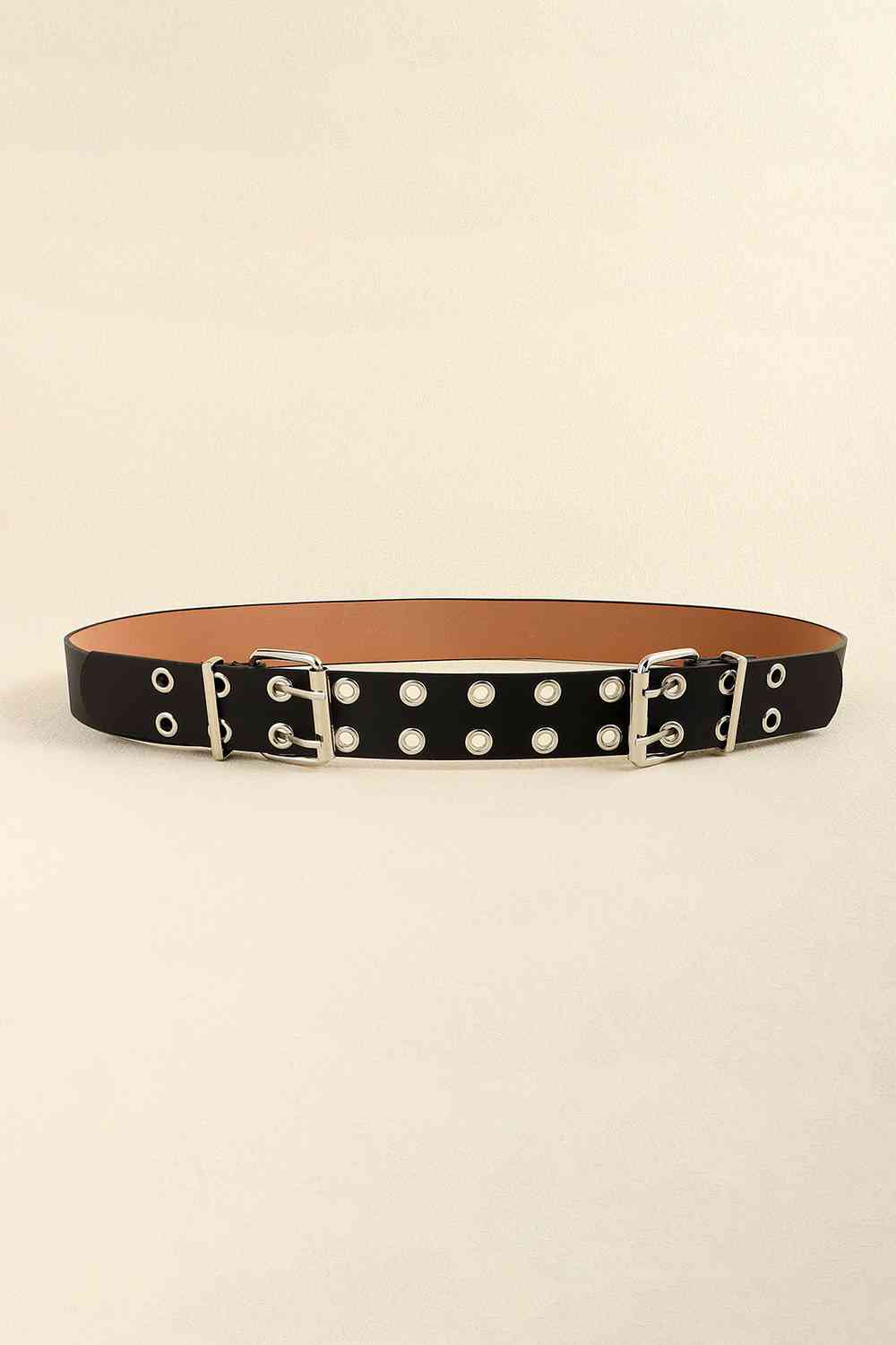 Stylish Chic PU Leather Two Row Eyelet Belt – Durable and Fashion-Forward Design See size chart under “more details” by The Fashion Celestial