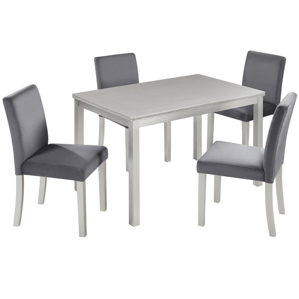 Dining Table Set, Table With A Rectangular Table And Upholstered Chairs by Unique Piece Furniture