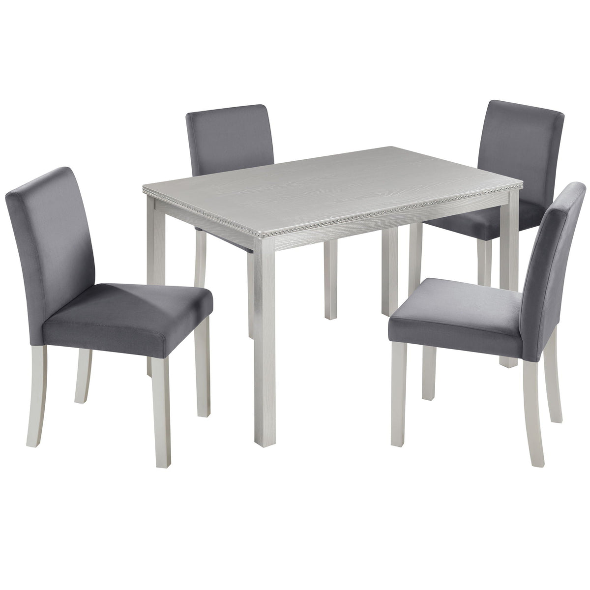 Dining Table Set, Table With A Rectangular Table And Upholstered Chairs by Unique Piece Furniture