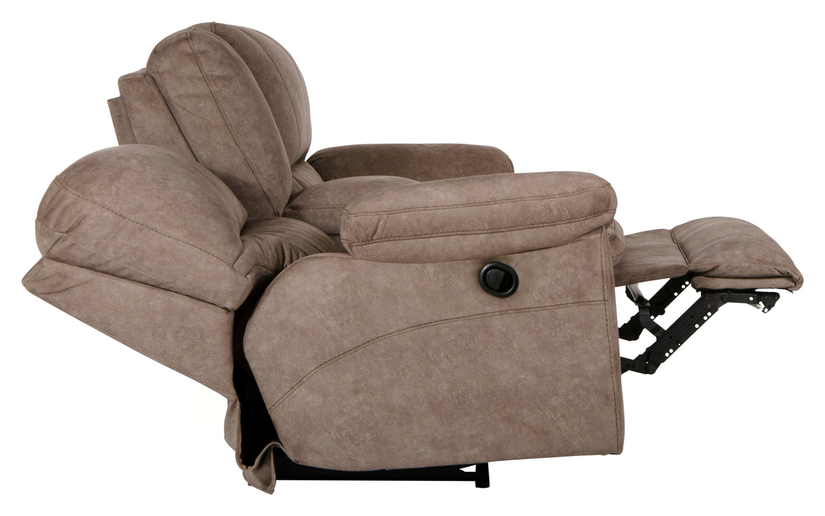 Reyes - Lay Flat Reclining Console Loveseat With Storage & Cupholders by Unique Piece Furniture