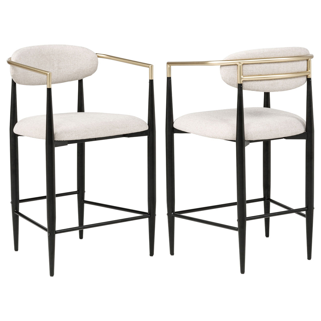 Tina Fabric Upholstered Counter Chair Beige (Set of 2) by Unique Piece Furniture
