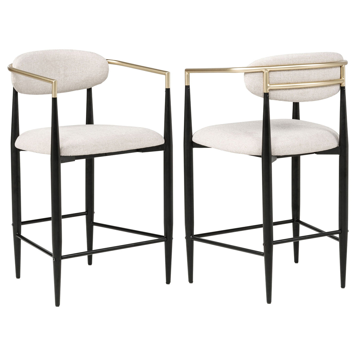 Tina Fabric Upholstered Counter Chair Beige (Set of 2) by Unique Piece Furniture