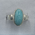 Sterling Silver Larimar Oval Ring - Size 8 - Caribbean Dreams by Sacred Crystals