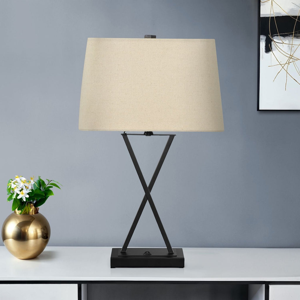Lighting, Table Lamp, USB Port Included, Resin, Transitional - Black by Unique Piece Furniture