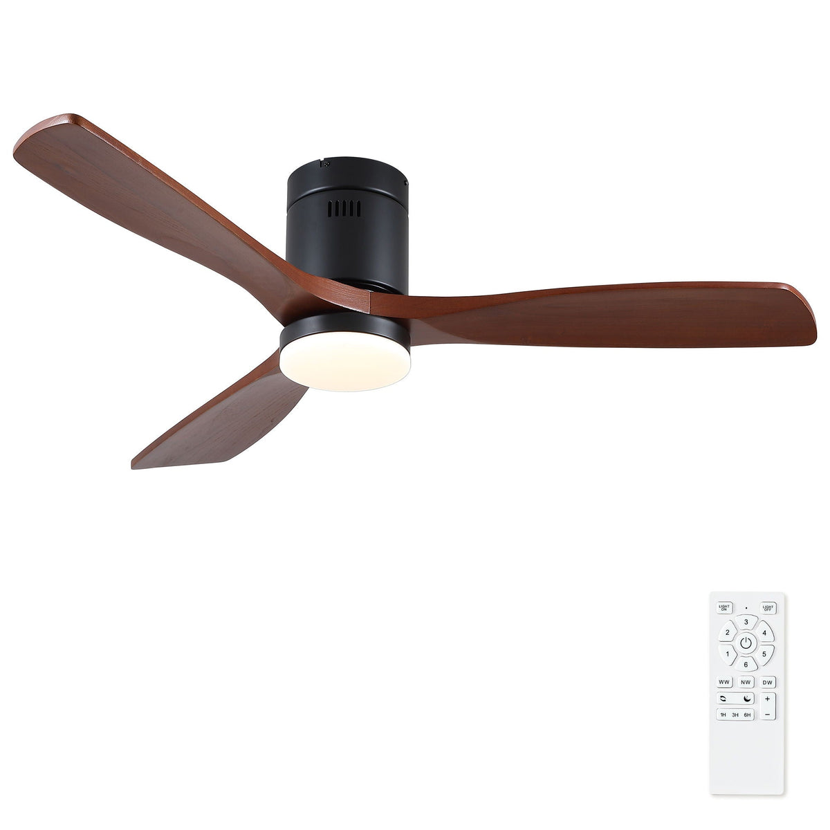 Low Profile Flush Mount Intergrated LED Ceiling Fan With Light And Silent Reversible Motor by Unique Piece Furniture