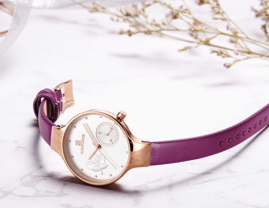 Elegant Women's Analog Quartz Watch With Leather Belt Waterproof Wristwatch Excellent Design Perfect Gift by Stevvex